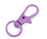 Metallkarabiner mit Wirbel, Durchzug 10 mm , lila violett dunkel